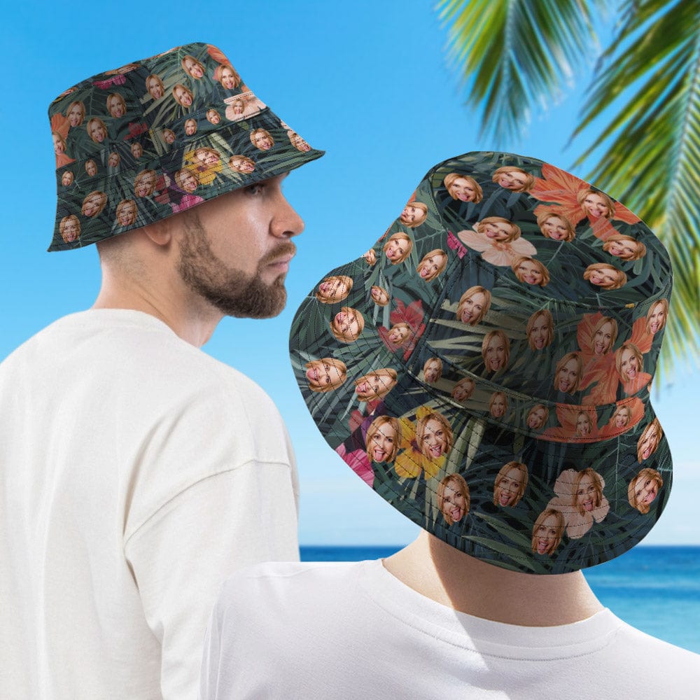 Personalized Hawaiian Style Bucket Hat Double-Side-Wear Reversible Outdoors Sun Cap - Image 3