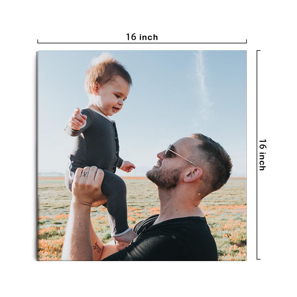 Father's Day Canvas Father's Day Gift Custom Canvas Prints Photo Wall Decor (Optional Frame) - 40*40cm - Image 2