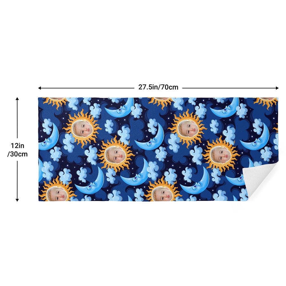 Custom Face Towel Funny Gifts for Kids - Blue Moon Towel - Image 2