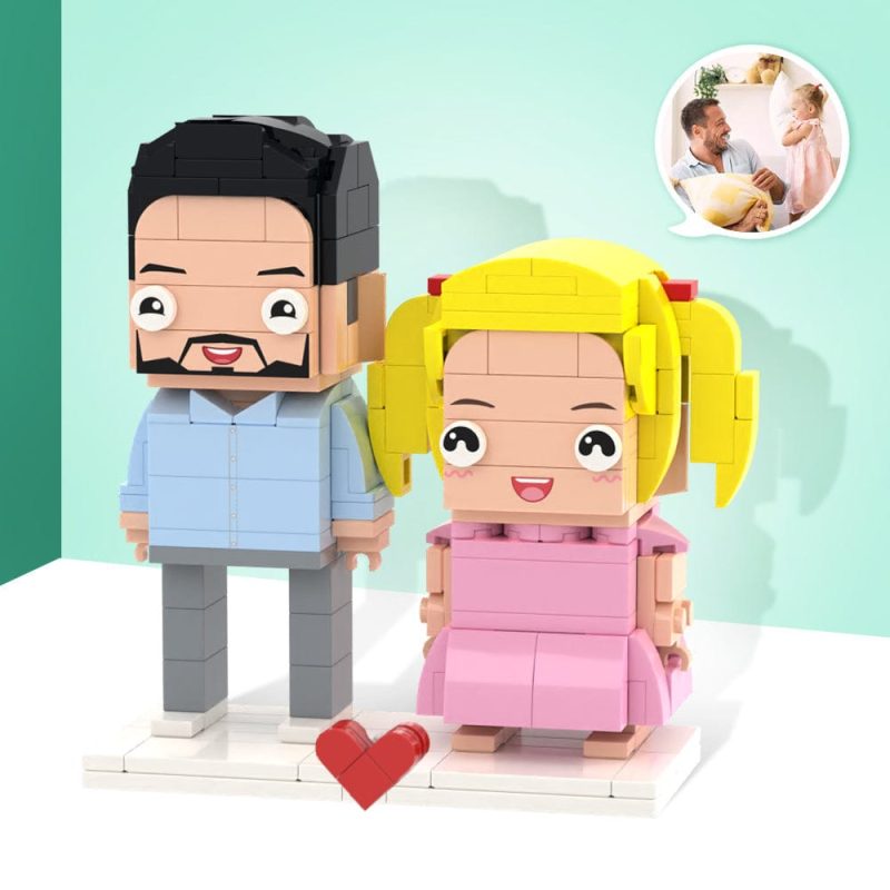 Custom Gifts for Dad Customizable Fully Body 2 People Custom Brick Figures