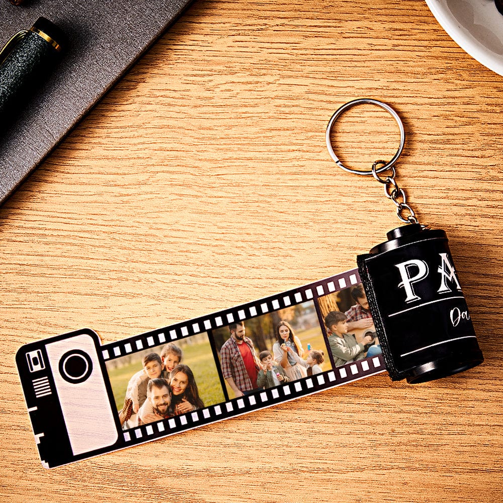 Custom Photo Film Roll Keychain Engravable Shell Camera Keychain Father's Day Gift - Image 2
