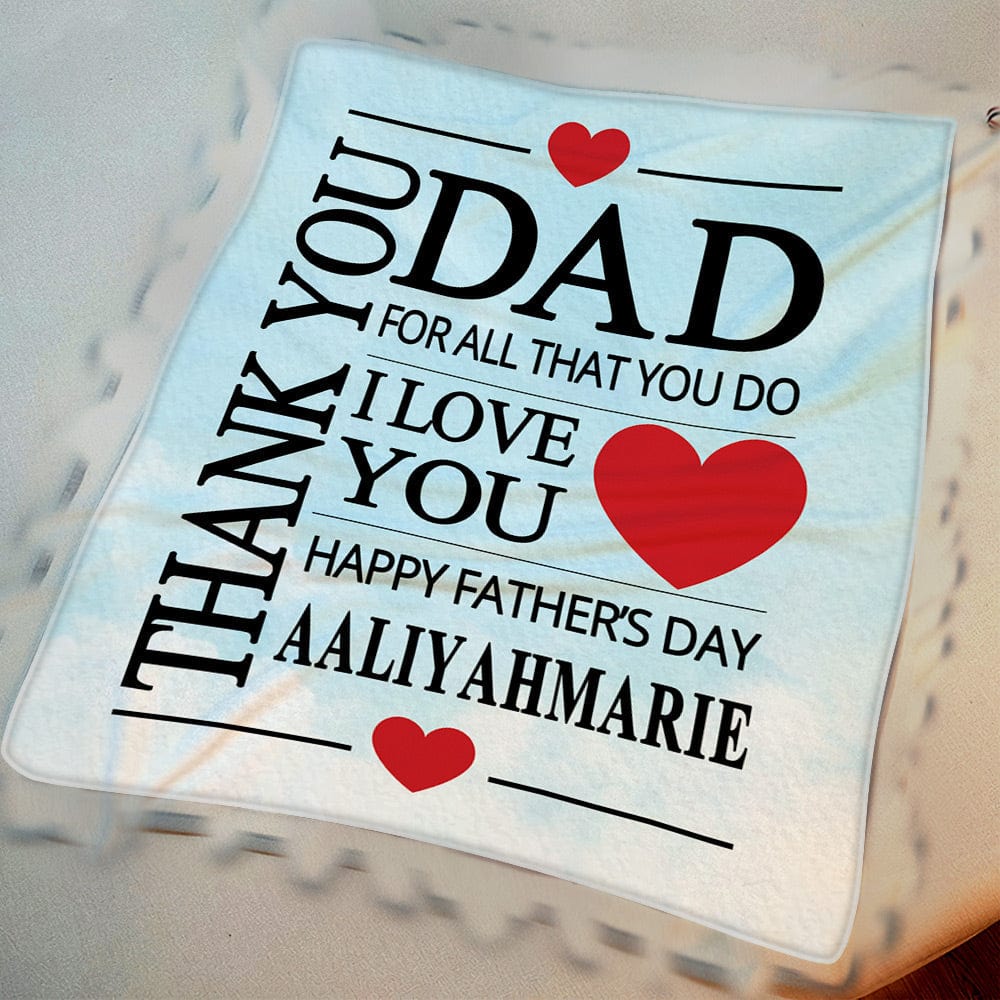 Father's Day Blankets Personalized Name Blanket for Dad the Best Gift for Dad - Image 2