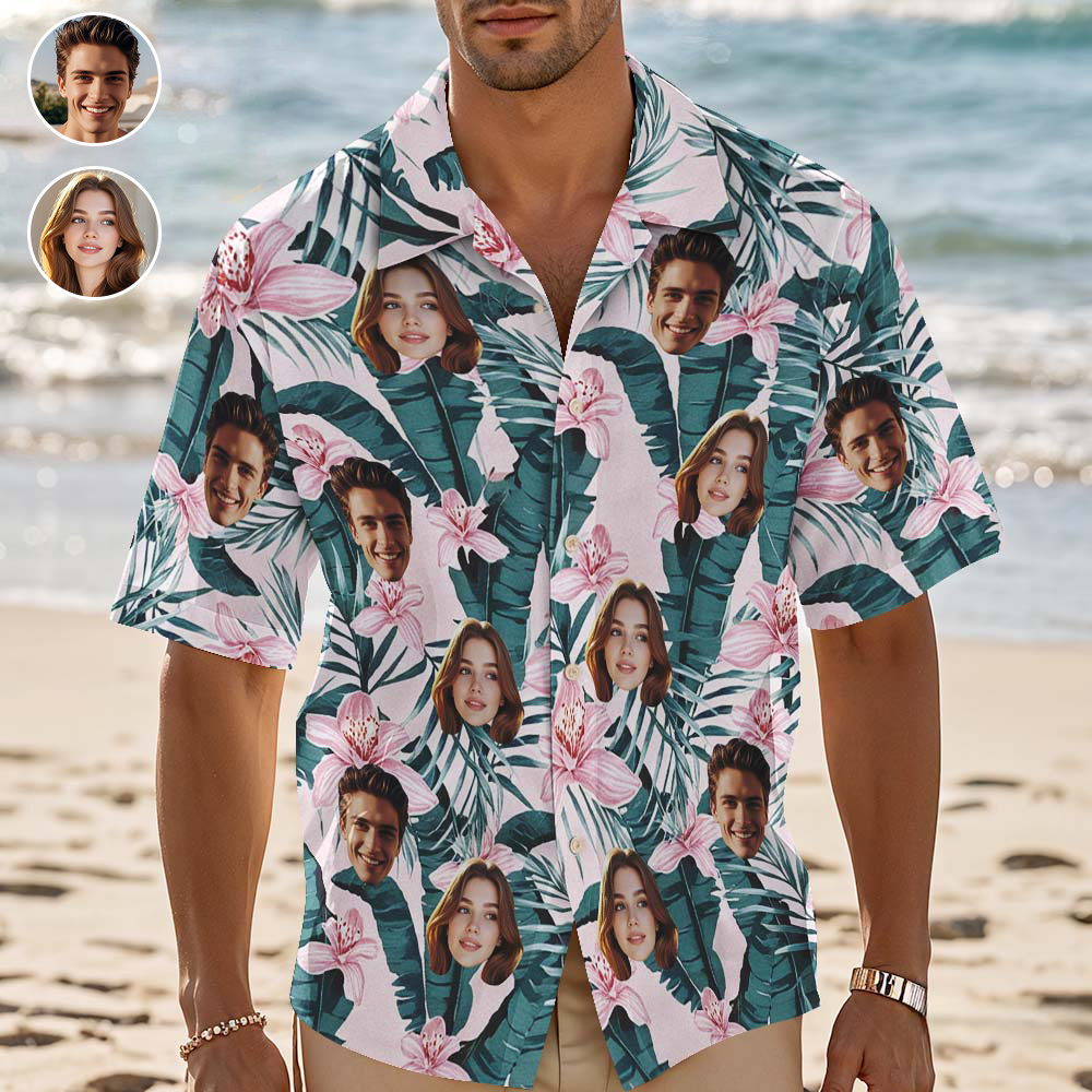 Custom Hawaiian Shirt Flowers And Leaves Personalized Photo Hawaiian Shirt Funny Gift - Image 2