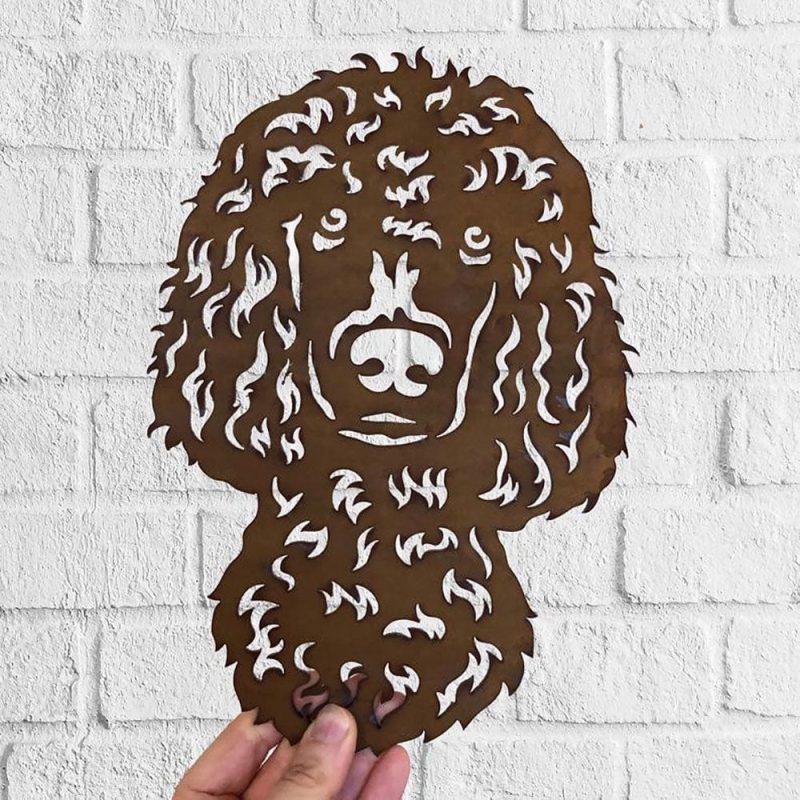 Dog Metal Wall Art Hanging Home Decor Puppy Pet Standard Poodle