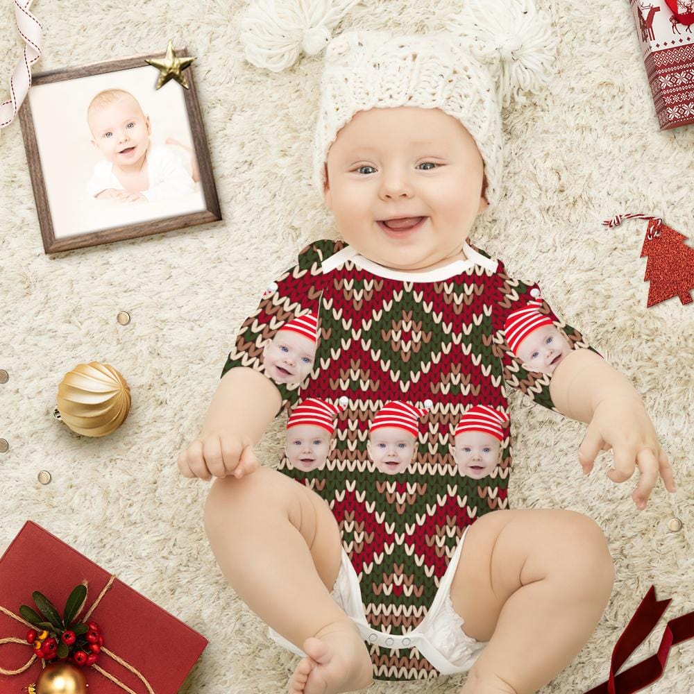 Customized Infant Onesies Infant Christmas Dress Plaid Pattern Baby Christmas Gift