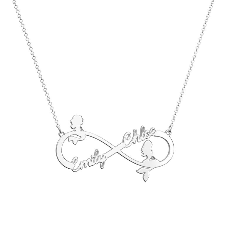 Custom Name Necklace Mermaid Infinity Symbol Necklace Gift For Girlfriend