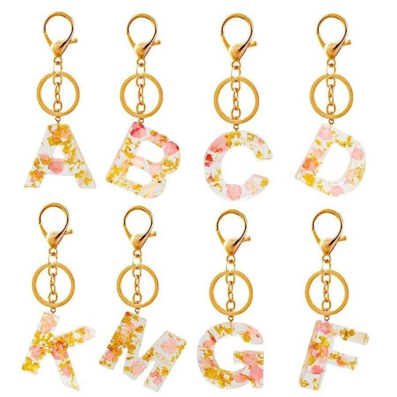 Flower Resin Keychain Letter Keychain Gifts for Family