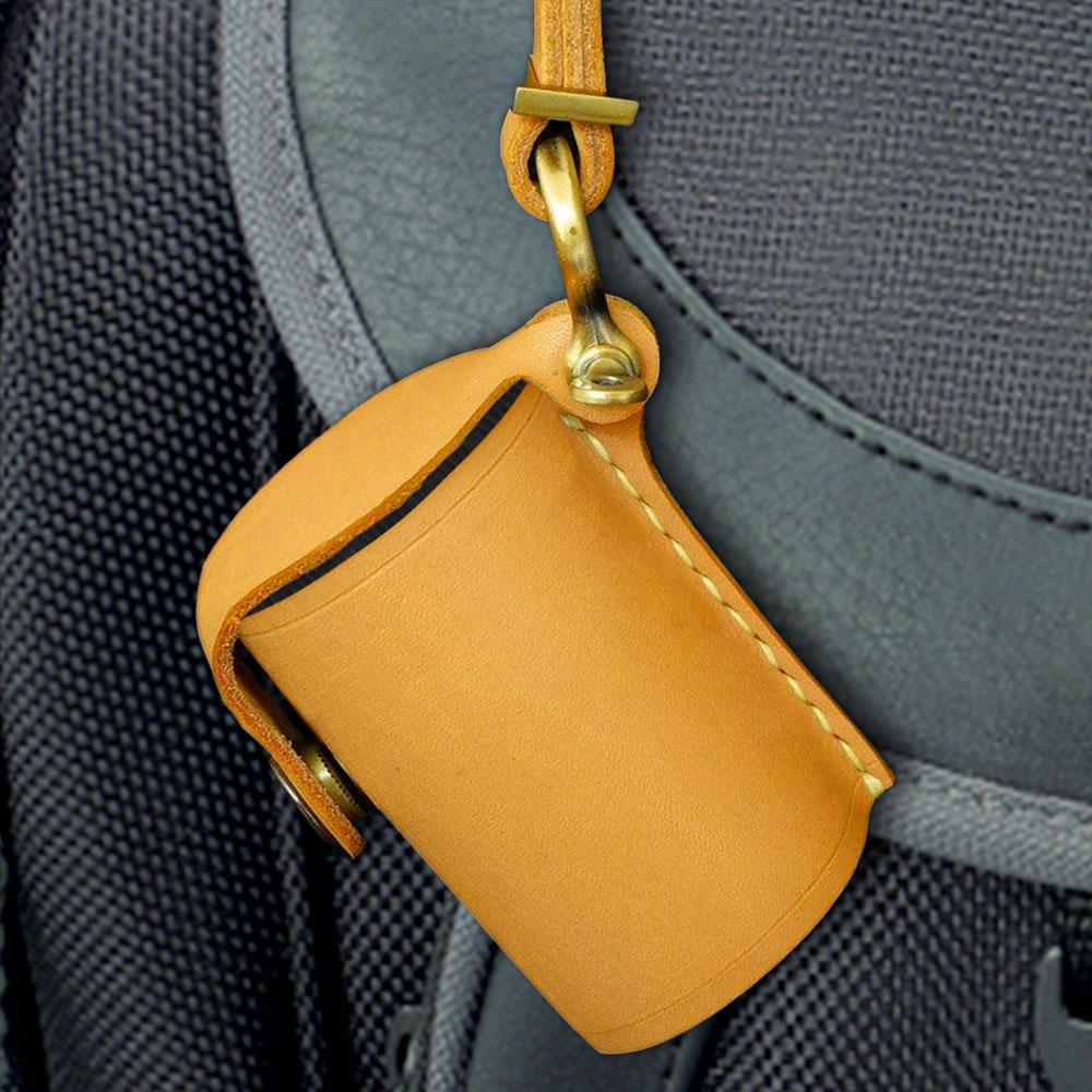 Yellow Leather Film Case for Film Roll Keychain - Image 2