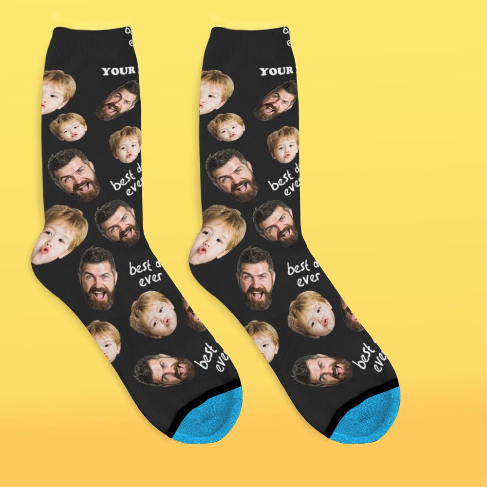 Father's Day Socks Custom Face Socks 3D Digital Printed Socks Add Pictures and Name - Best Dad Ever - Image 2