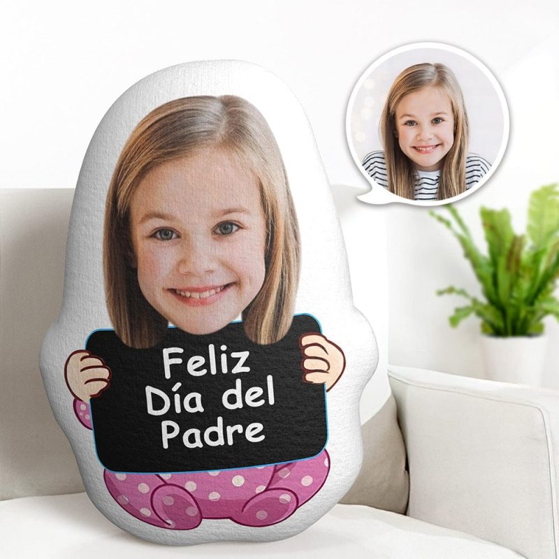 Custom Face Pillow Personalized Photo Doll MiniMe Pillow Feliz Dia del Padre Gifts for Him