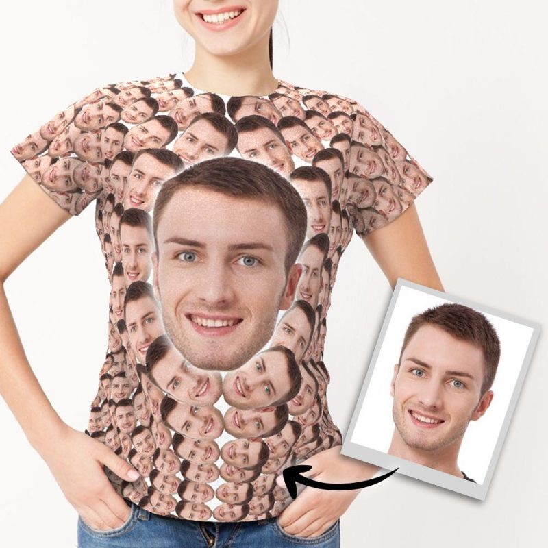 Face T Shirt Women Custom All Over Print T Shirt Husband Face Custom T Shirt Birthday Gift