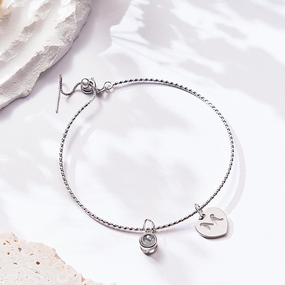 Custom Projection Letter Bracelet Simple Gift for Her - Image 2