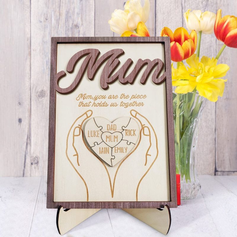 You Are the Piece That Holds Us Together Personalized Mum Puzzle Plaque Mum Puzzle Sign Mother’s Day Gift