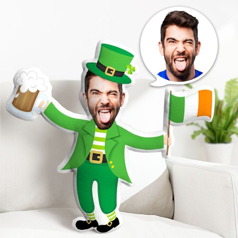 Face Pillow Personalized Minime Throw Pillow Cheer Gifts For St. Patrick’s Day Gifts
