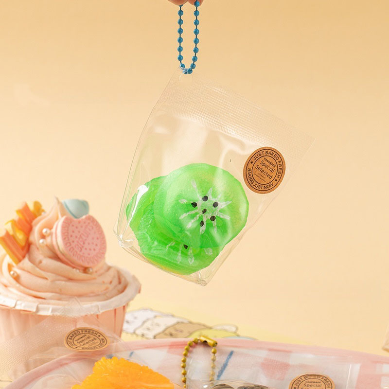 Kiwi Slices Taba Squishy Toy Handmade Cute Keychain Stress Relief Toys Gifts for Friends