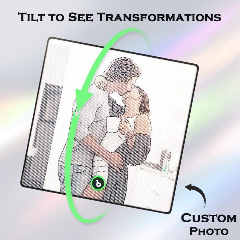 Custom Photo Music Fridge Magnet Line Drawing Photo Lenticular Gift