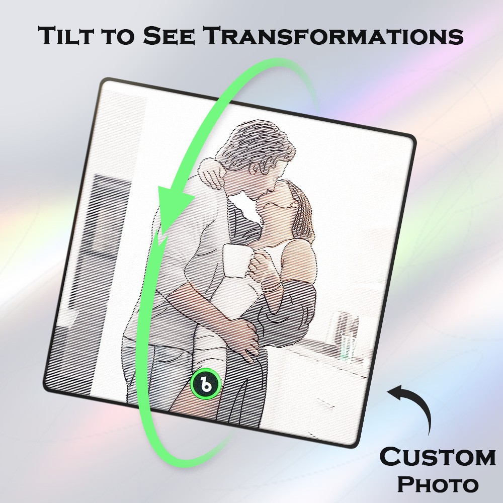 Custom Photo Music Fridge Magnet Line Drawing Photo Lenticular Gift