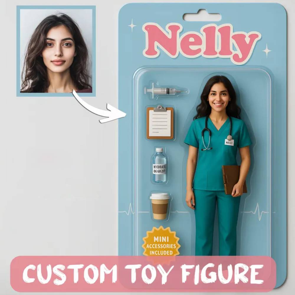 Fully Body Custom 3D Effect Action Figure Pack Packaging Toy Box Style Art Gift Personalized Acrylic Car Hanger Gift for Mother