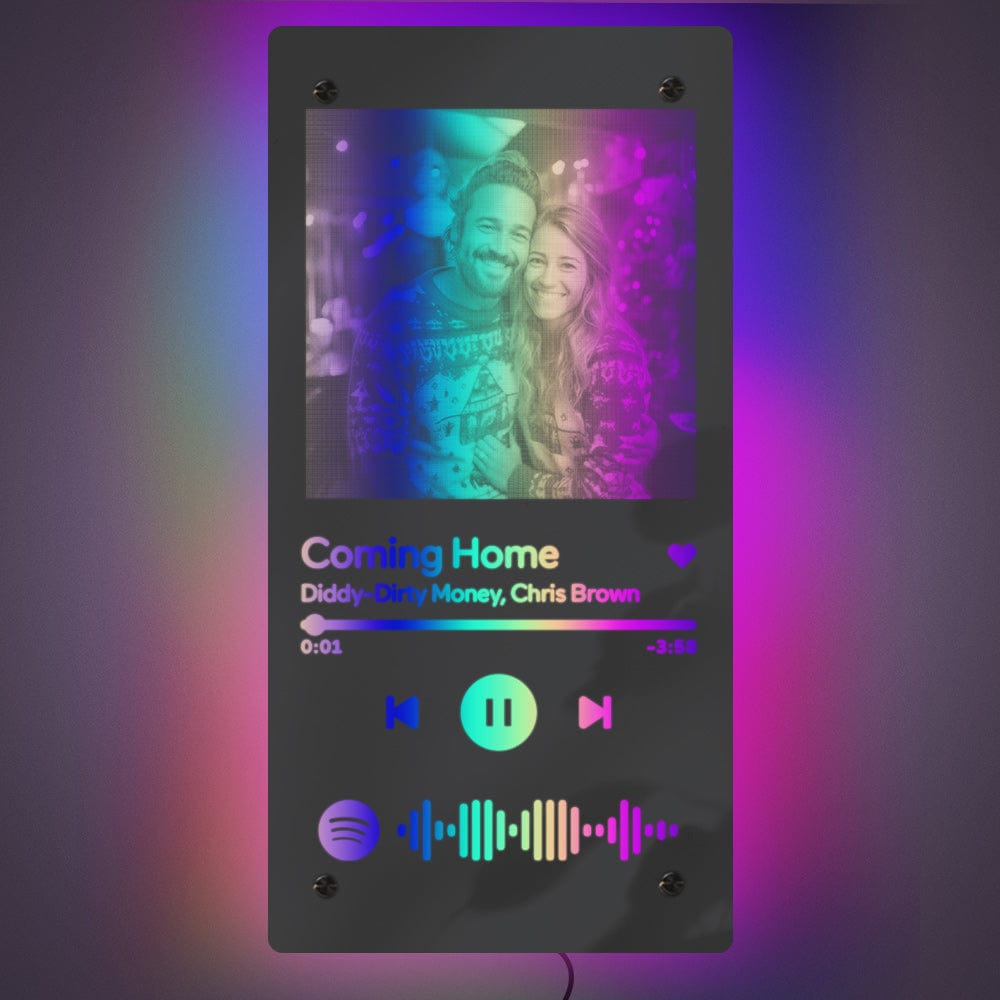 Scannable Spotify Code Personalized Mirror Light Couple Gift