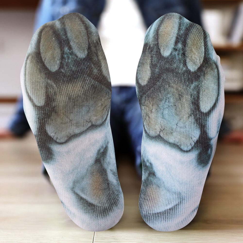 Funny 3D Print Animal Socks Feet Socks Funny Socks Gifts - Tiger Feet - Image 2