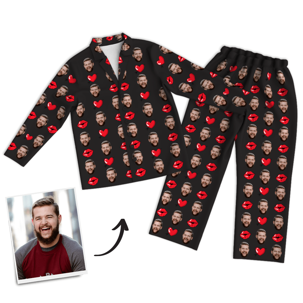 Custom Sleepwear Personalized Face Pajamas Gifts For Her Valentines Day Gifts