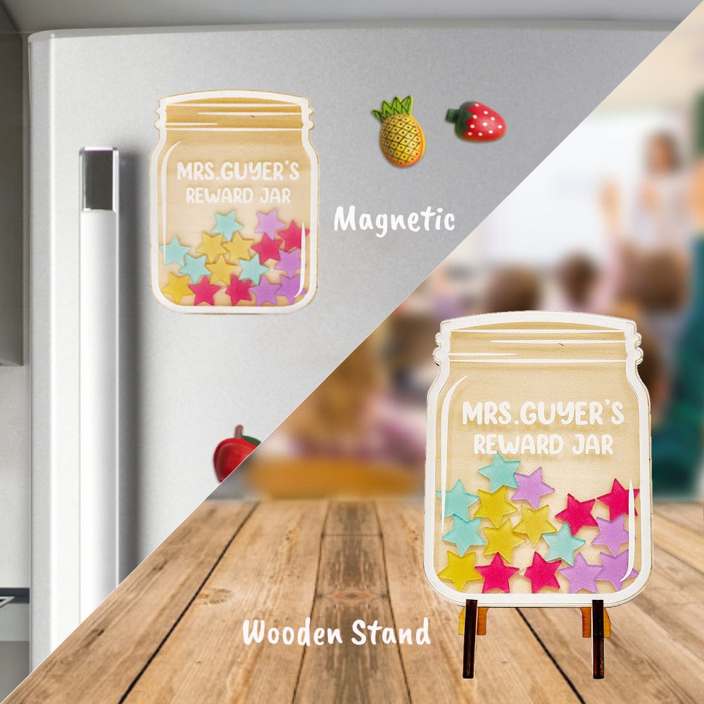 Personalized Stars Reward Jar Custom Text Magnetic Bulletin Board Behavior Jar Gift for Students - Image 2
