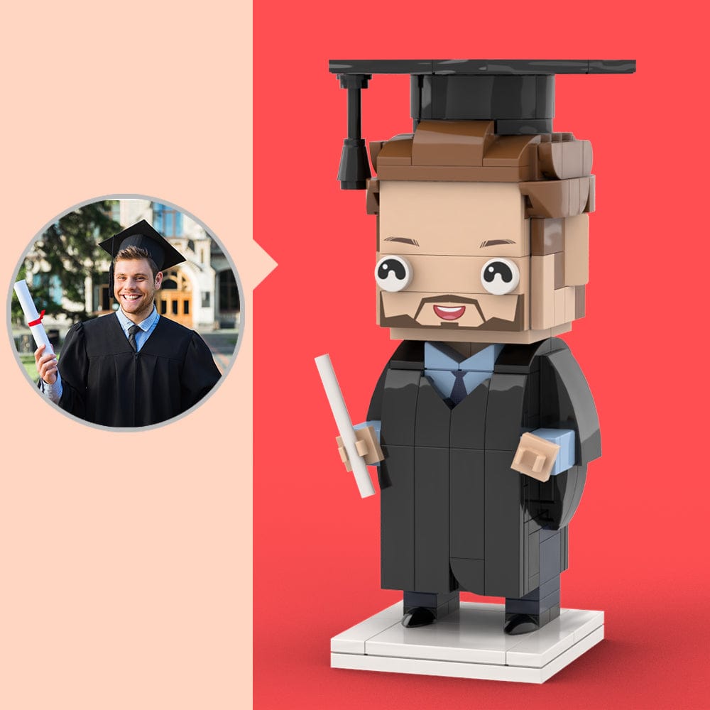 Full Body Customizable 1 Person Custom Brick Figures Graduation Gifts For Boyfriend (Not Assembled)