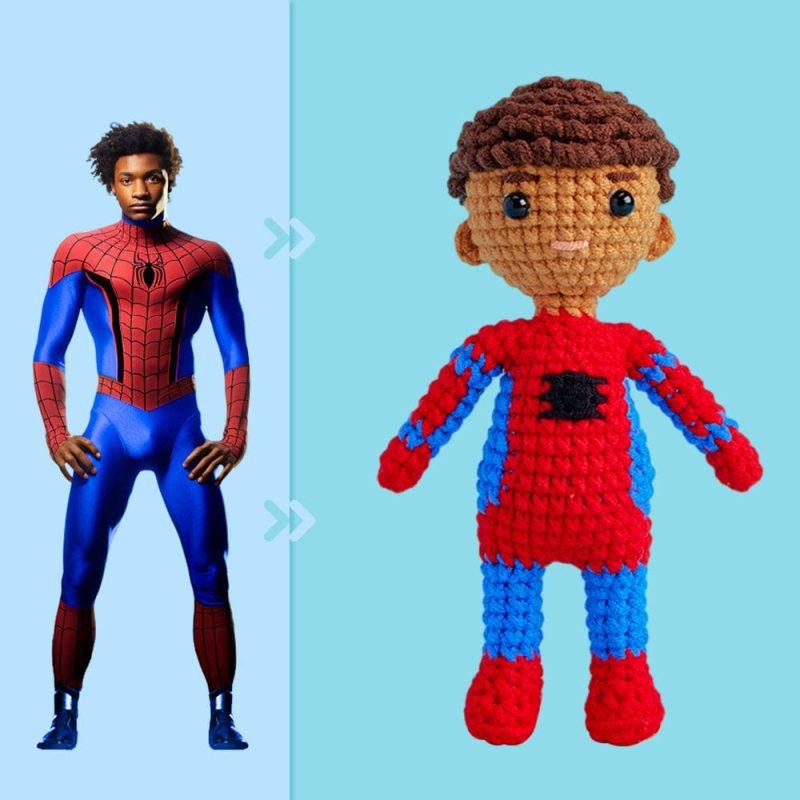 Full Body Customizable 1 Person Custom Crochet Doll Personalized Gifts Handwoven Mini Dolls – Spiderman