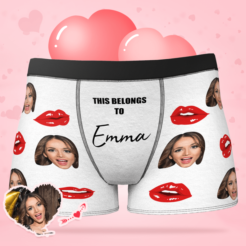 Custom Girlfriend Face Boxer Valentine Gift For Him – 2 Colors