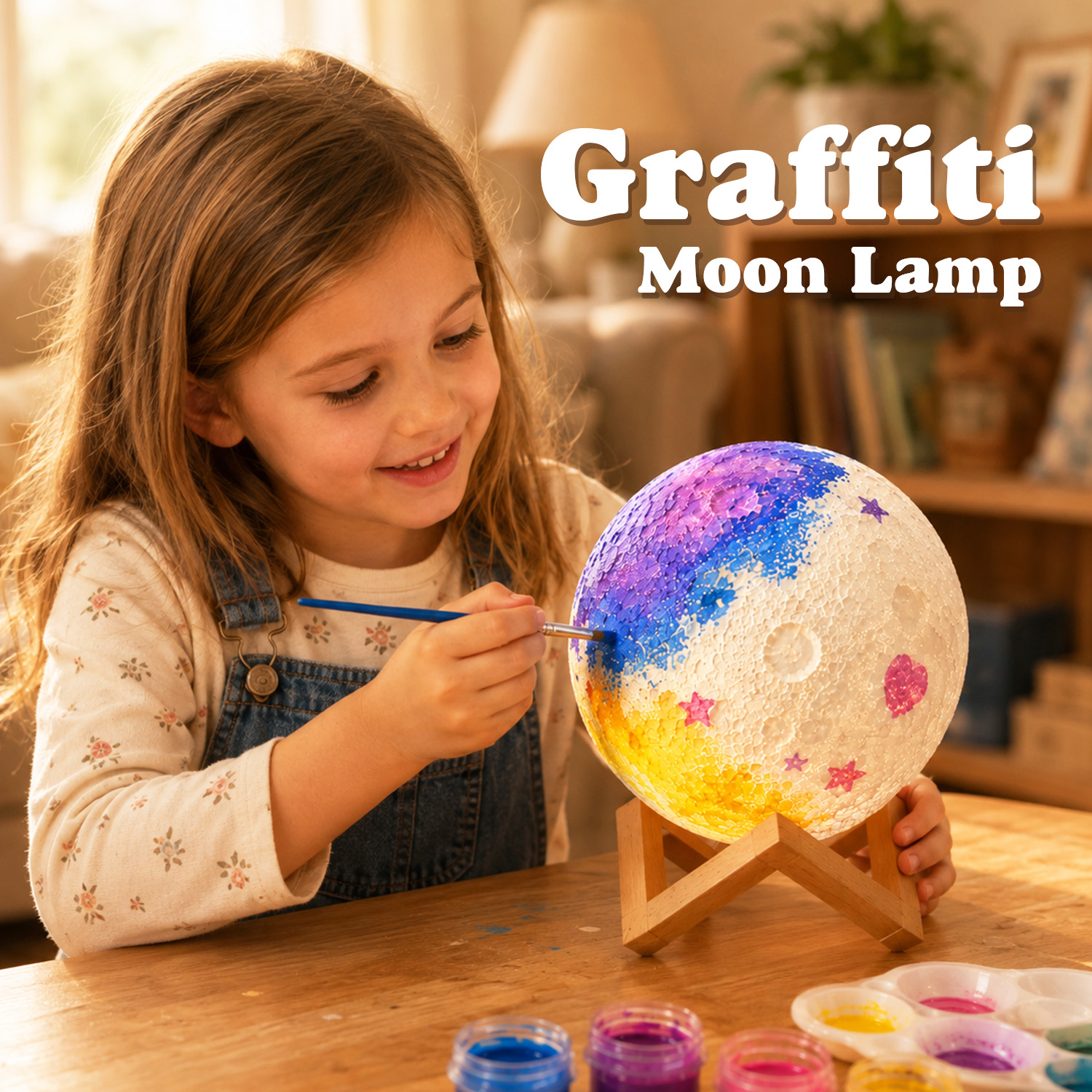 3D Moon Lamp DIY Paintable Night Light for Kids and Adults