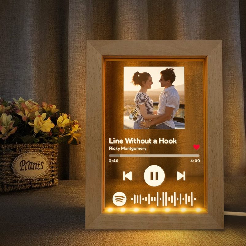 Song Picture Frame Custom Spotify Picture Frame Night Light Birthday Gifts For Her