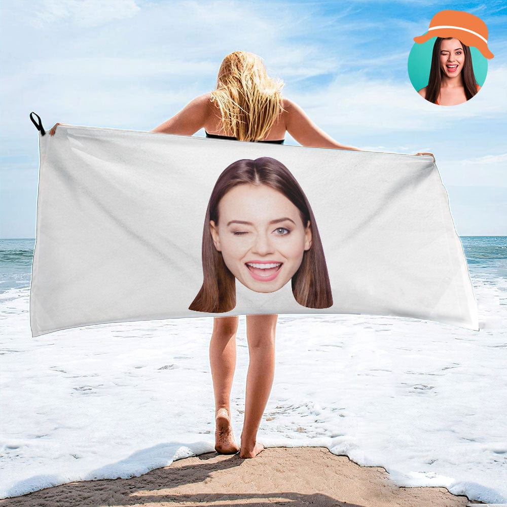 Photo Beach Towel Custom Towel Funny Towel Gift For Her