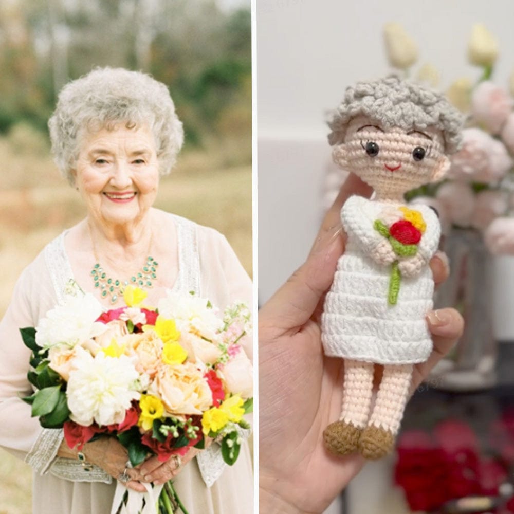Custom Crochet Doll Handmade Woven Dolls Memorial Gifts for Grandma