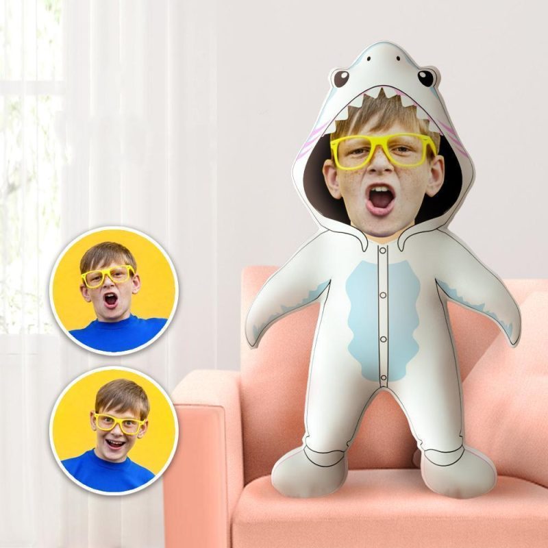 Face Pillows Personalized Pillows Cute Shark Throw Pillow MiniMe Pillow Personalized Easter Gifts For Kid