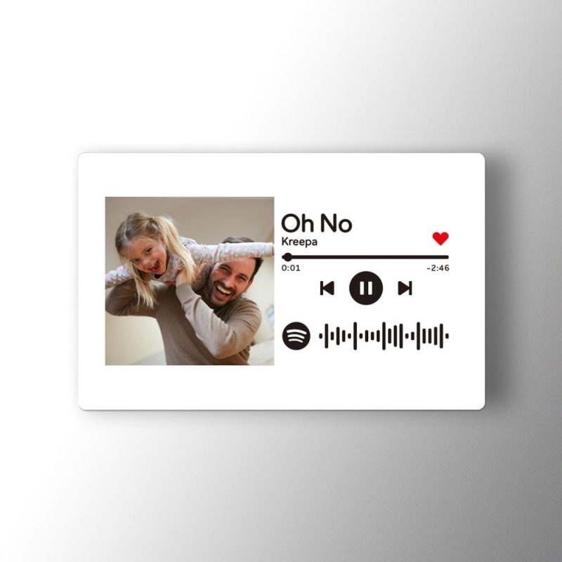 Custom Spotify Music Code Wallet Card Personalized Message Card White