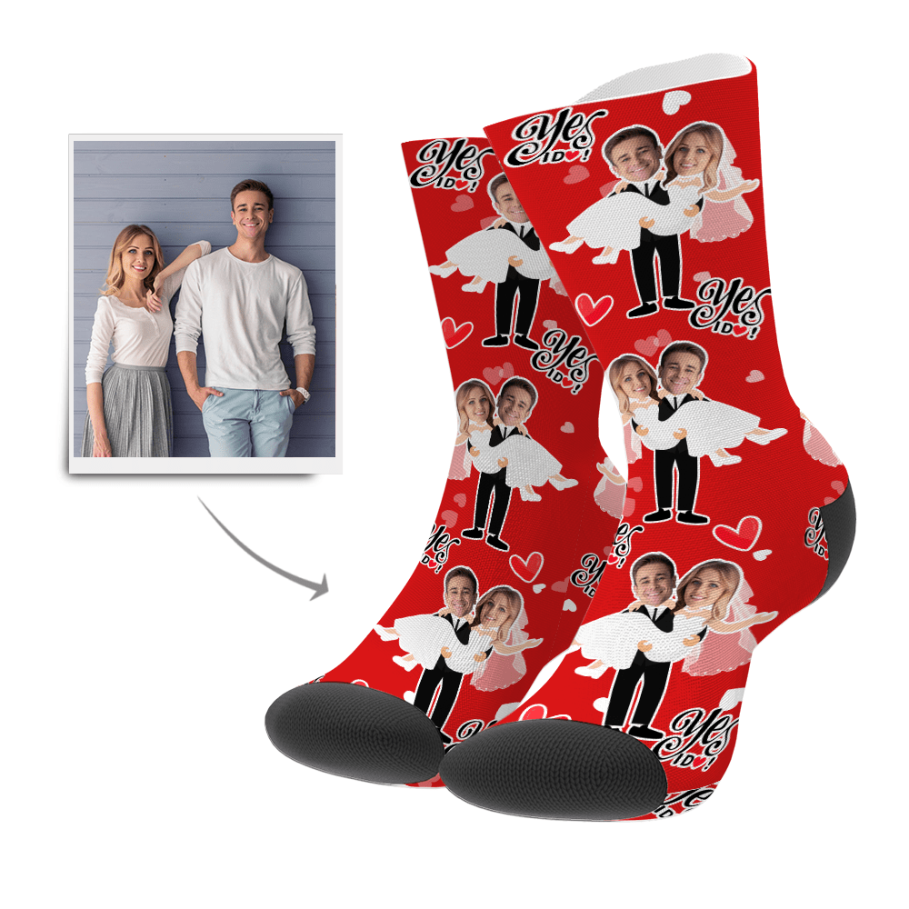 Wedding Socks Custom Socks Gift For Couple Wedding Anniversary Gift Christmas Gift