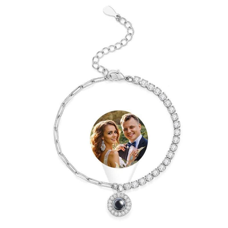 Personalized Projection Bracelet Round Pendant Design Chain Gift