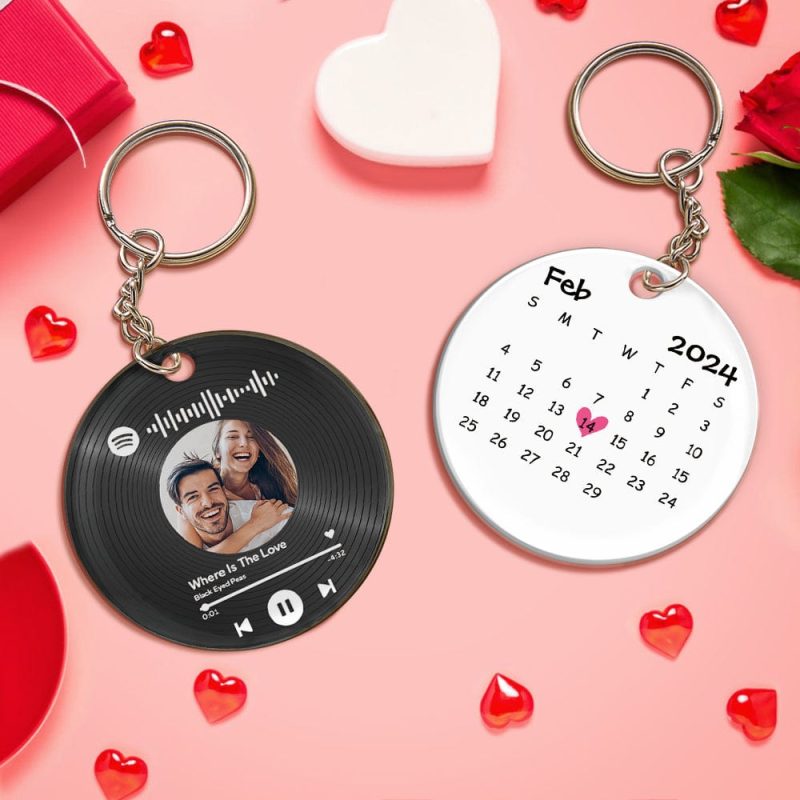 Scannable Keychain Custom Music Song Calendar Keychains Spotify Code Keychain