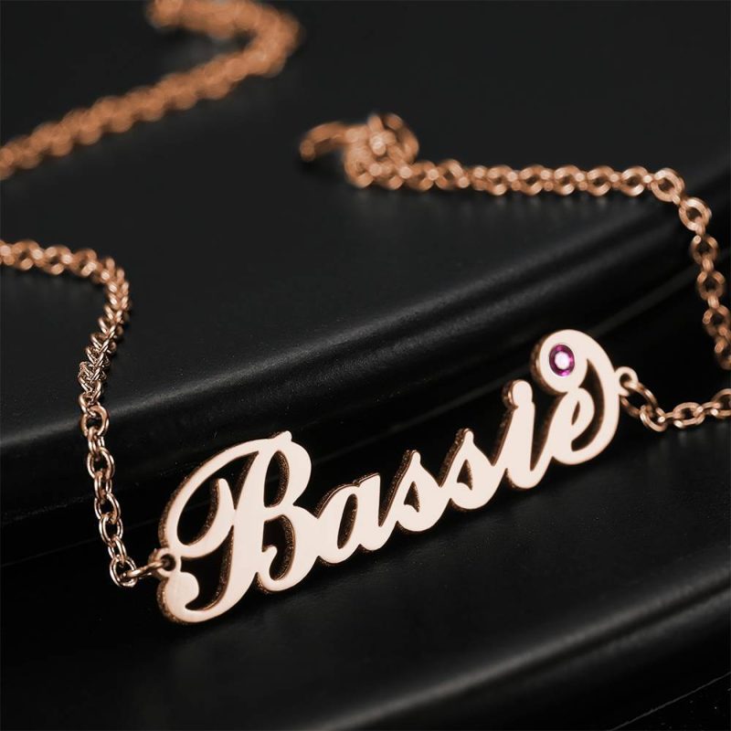 Custom Necklace for Labu Name Necklace Rose Gold Monster Doll Necklace