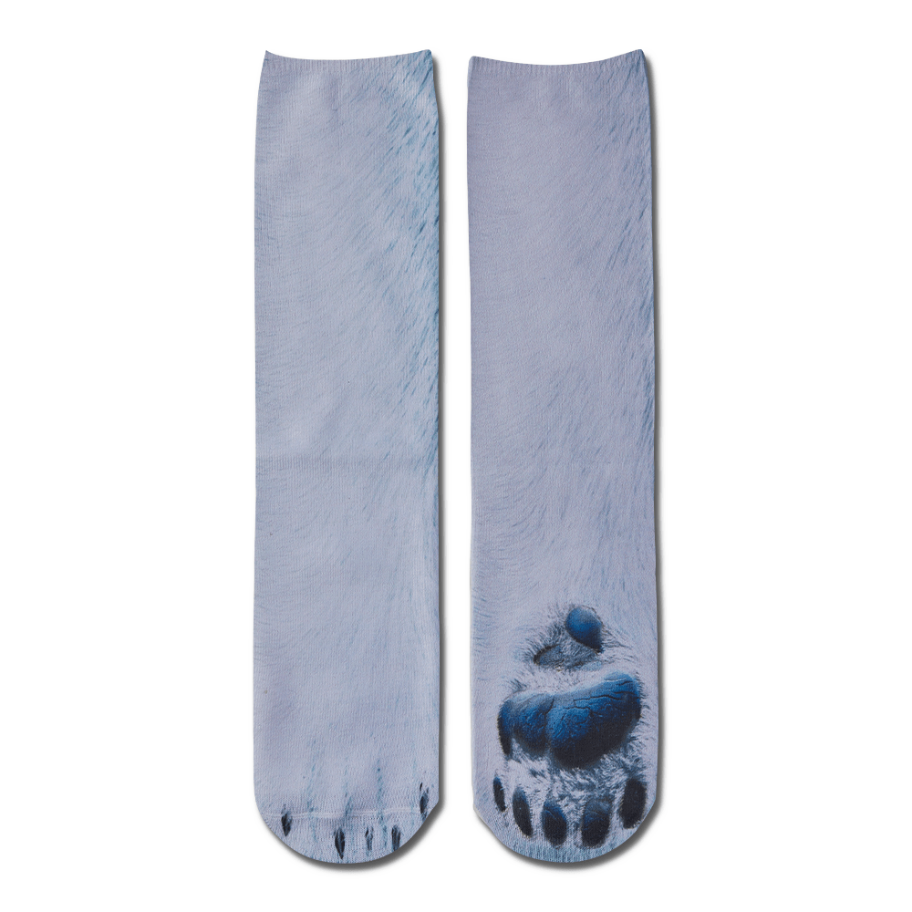 Funny 3D Print Animal Socks Feet Socks Funny Socks Gifts - Polar Bear Feet - Image 2