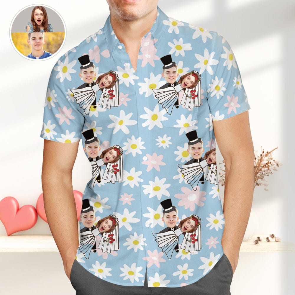 Custom Hawaiian Shirts With Face Valentine's Day Gift for Him