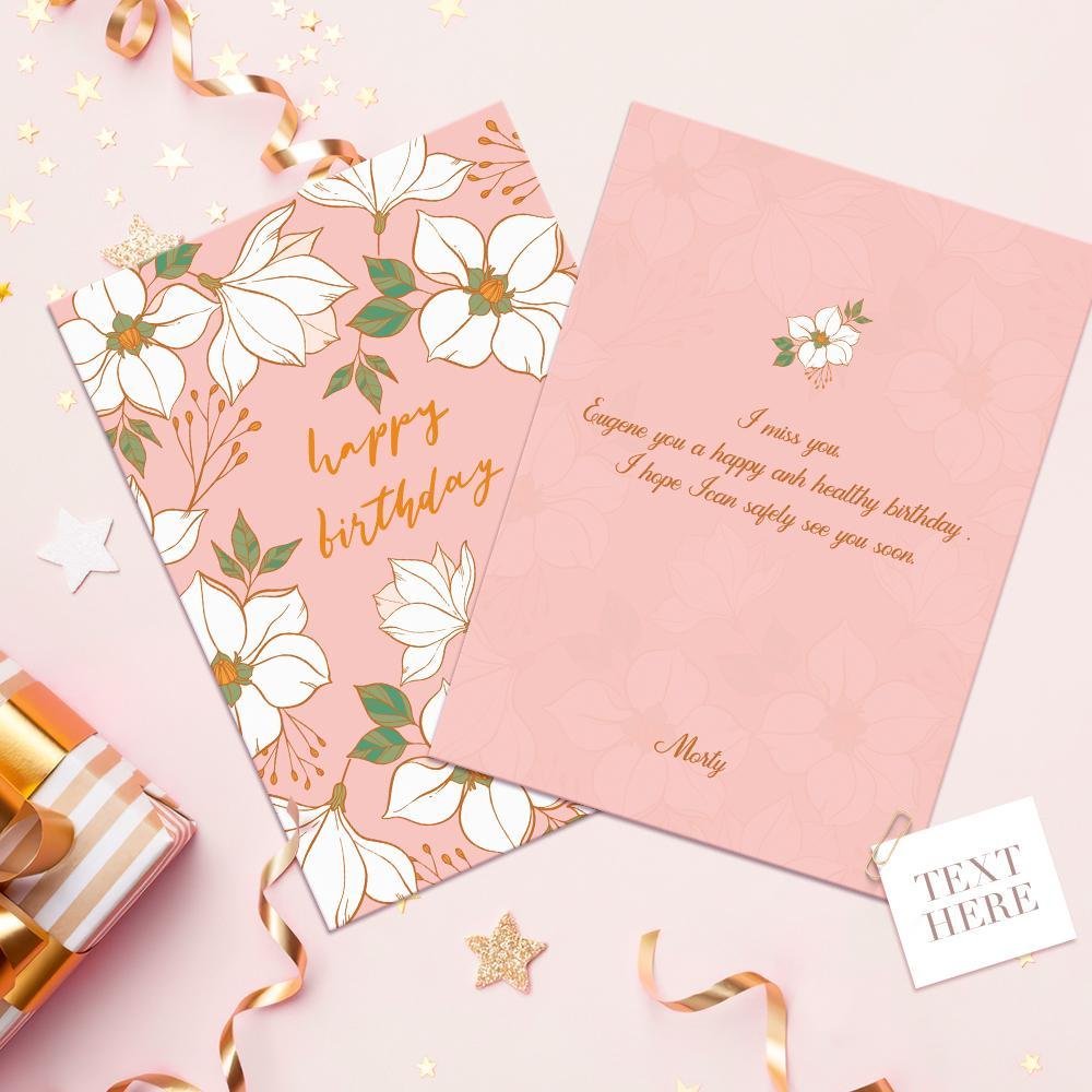 Personalized Happy Birthday Greeting Card Flowers Birthday Card For Her - Image 2