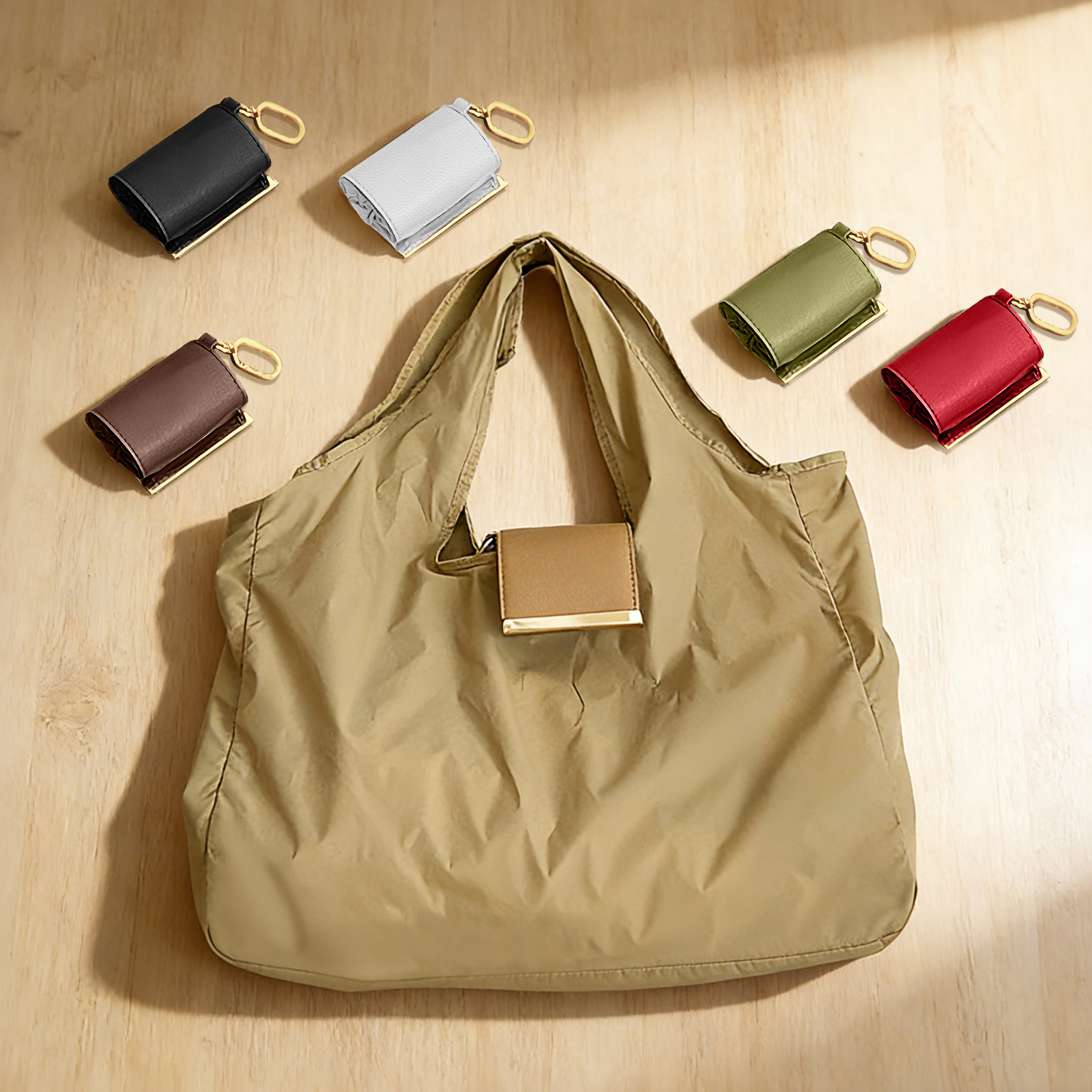 Foldable Keychain Tote Bag, Reusable Eco-Friendly Shopping Bag, Compact And Portable Travel Accessory - Image 2