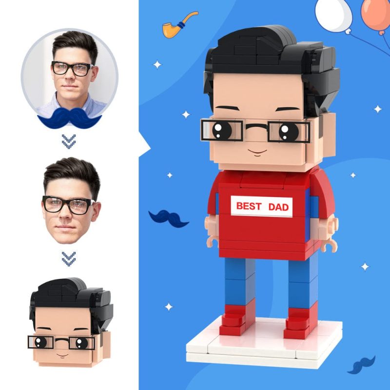 Father’s Day Gifts Custom Head Brick Figures Best Dad Brick Figures Small Particle Block Toy