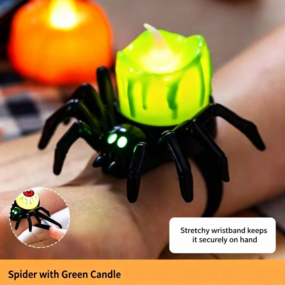 Light-Up Spider Eyeball Bracelet Halloween Party Toy Spider Wristband Toy - Image 4