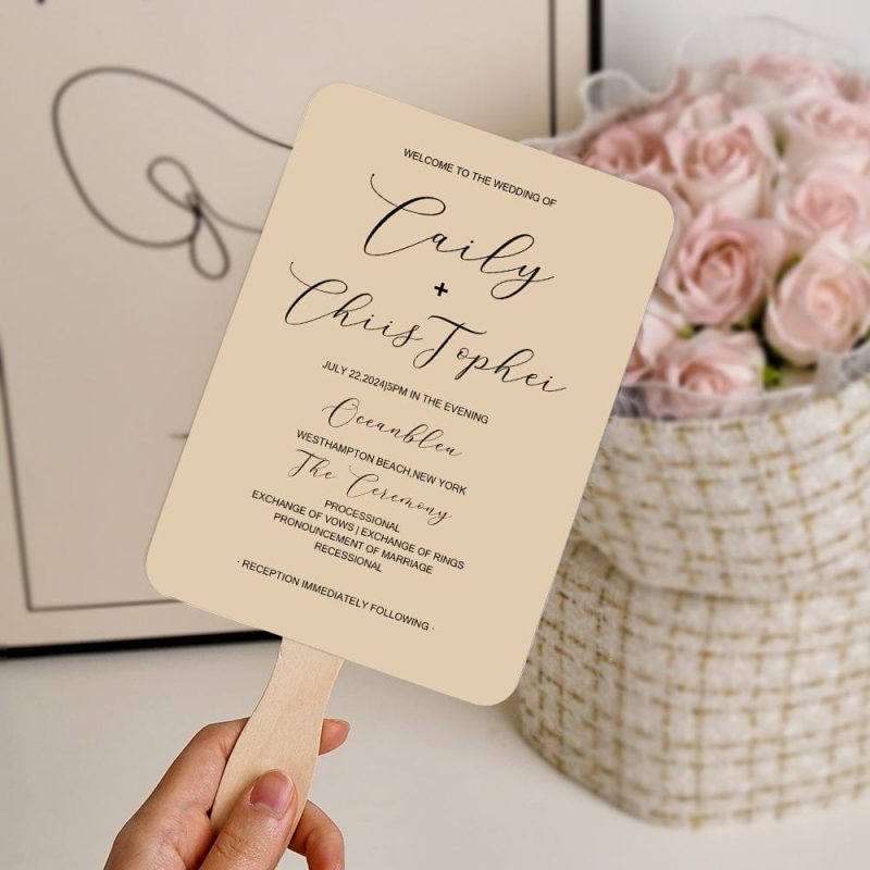 Personalized Wedding Program Fans Gift for Wedding