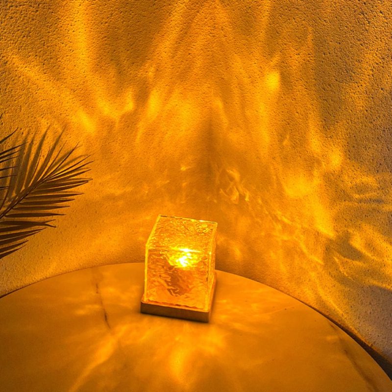 Dynamic Rotating Water Ripple Night Light Bedroom Lamp Home Decor Gifts