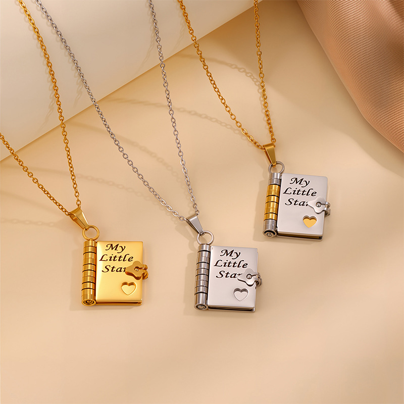 Flip Book Necklace My Little Star Book Necklace for Daughter Necklace A Letter to My Son in a Locket Family Gifts – soufeelus