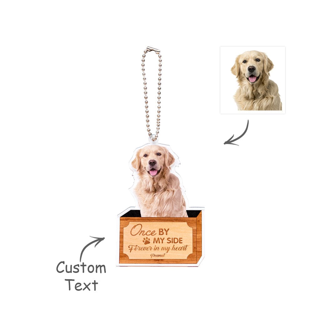 Personalized Dog Memorial Ornament Once By My Side Forever In My Heart Customize Your Pet's Photo - Image 2