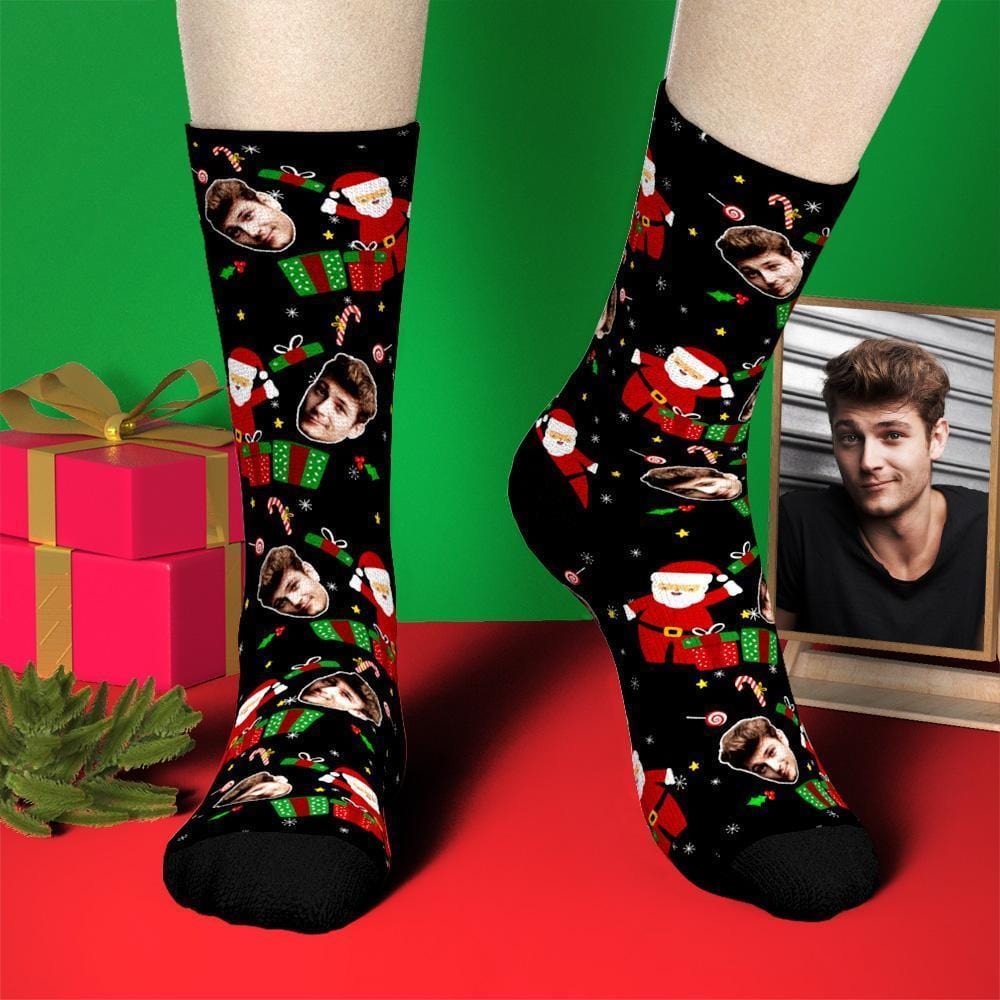 Custom Photo Socks Christmas Face Socks Christmas Surprise Gift
